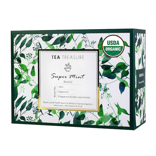 Зеленый чай с Мятой (18 пак, 2 г), Super Mint Green Tea, произв. Tea Treasure #1