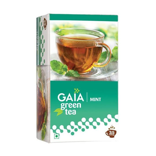Зеленый чай с Мятой (25 пак, 2 г), Green Tea Mint, произв. Gaia #1