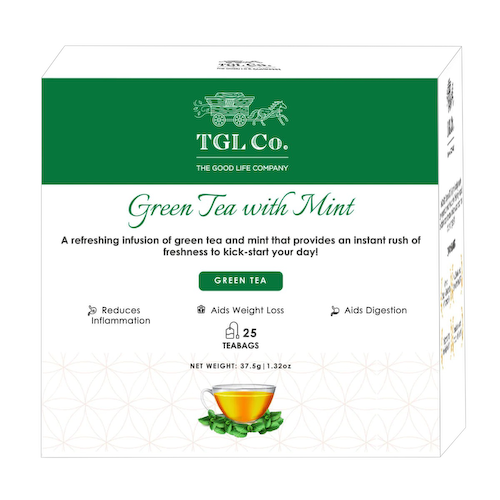 Зеленый чай с Мятой (25 пак, 1,5 г), Green Tea with Mint, произв. TGL Co. #1