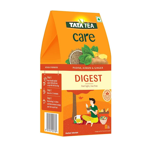 Зеленый чай с Мятой, Ажгоном и Имбирем (25 пак), Green Tea with Pudina, Ajwain &amp; Ginger, произв. Tata Tea #1