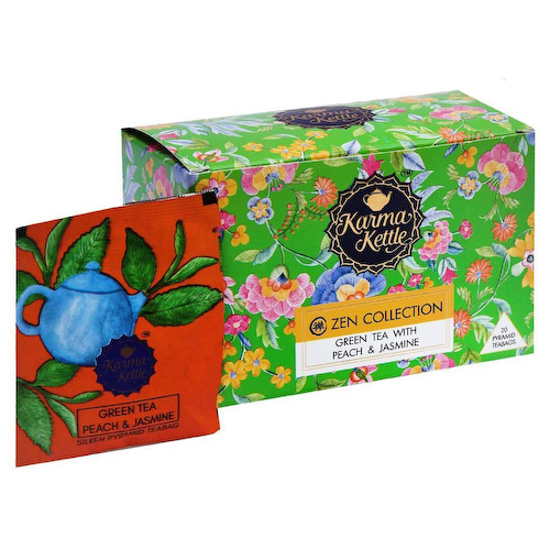Зеленый чай с Персиком и Жасмином (20 пак, 2 г), Green Tea with Peach &amp; Jasmine, произв. Karma Kettl #1