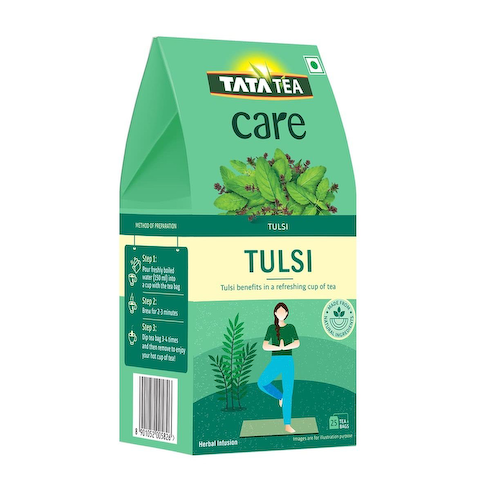 Зеленый чай с Тулси (25 пак), Tulsi Herbal Infusion Green Tea, произв. Tata Tea #1