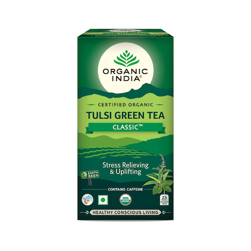 Зеленый чай с Тулси (25 пак, 1,74 г), Tulsi Green Tea Classic, произв. Organic India #1