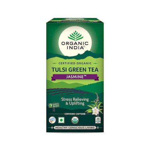 Зеленый чай с Тулси и Жасмином (25 пак, 1,8 г), Tulsi Green Tea Jasmine, произв. Organic India #1
