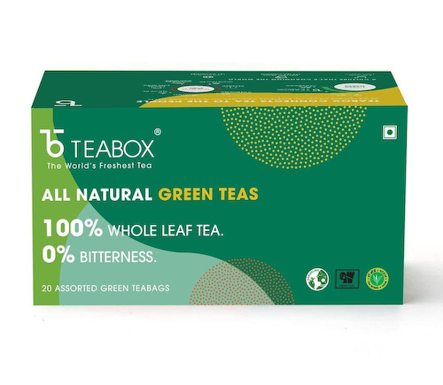 Зеленый чай Ассорти 10 вкусов (20 пак), Green Teabags Assorted, произв. Teabox #1