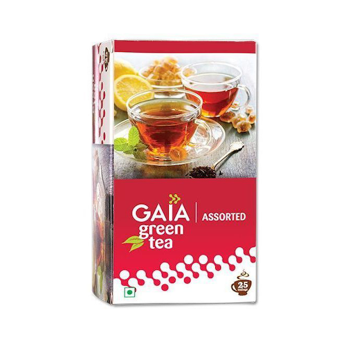 Зеленый чай Ассорти (25 пак, 2 г), Green Tea Assorted, произв. Gaia #1