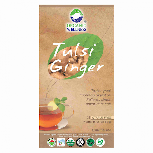 Чай с Тулси и Имбирём (25 пак, 1.55 г), Real Tulsi Ginger Tea, произв. Organic Wellness #1