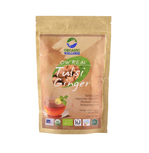 Чай с Тулси и Имбирём (100 г), Real Tulsi Ginger Tea, произв. Organic Wellness #1