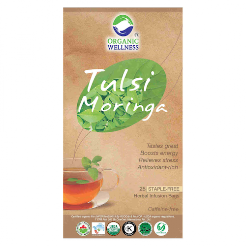 Чай с Тулси и Морингой (25 пак, 1.55 г), Real Tulsi Moringa Tea, произв. Organic Wellness #1