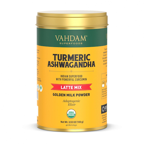 Смесь латте из Куркумы и Ашваганды (100 г), Turmeric Ashwagandha Latte Mix, произв. VAHDAM #1
