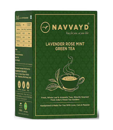 Зеленый чай с Лавандой, Розой и Мятой (100 г), Lavender Rose Mint Green Tea, произв. Navvayd #1