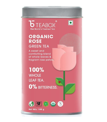 Зеленый чай с Розой (100 г), Organic Rose Green Tea, произв. Teabox #1