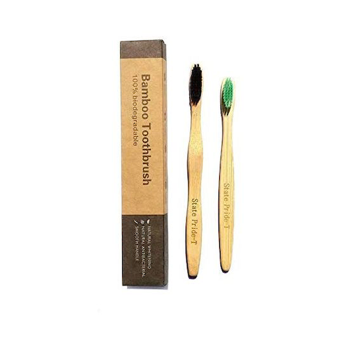 Бамбуковые биоразлагаемые зубные щётки для взрослых (2 шт), Bamboo Toothbrush for Adults, произв. State Pride-T #1