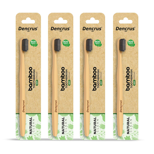 Бамбуковые мягкие зубные щетки (4 шт), Bamboo Toothbrush Soft Bristles, произв. Dencrus #1