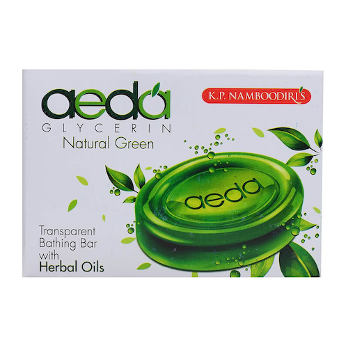 Натуральное глицериновое мыло с травами (75 г), Natural Green Glycerine Soap, произв. K.P. Namboodiri&apos;s #1