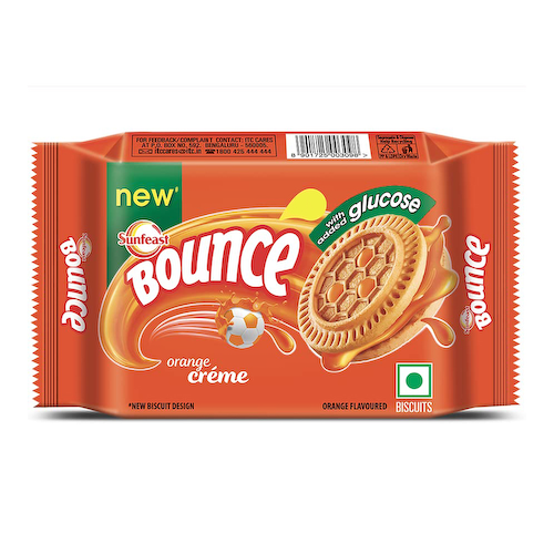 Печенье с Апельсиновым кремом (64 г), Bounce Orange Creme, произв. Sunfeast #1