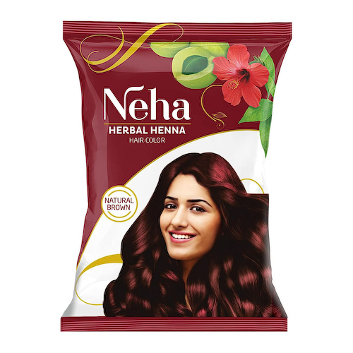 Травяная хна для волос: Натуральный коричневый (15 г), Herbal Henna Hair Color Natural Brown, произв. Neha Herbals #1