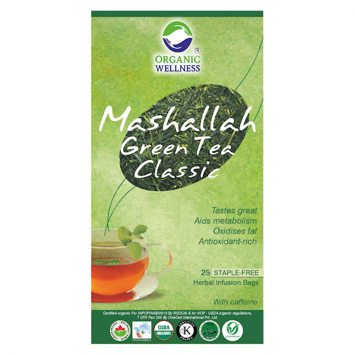 Зелёный чай Машалла (25 пак, 1.55 г), Mashallah Green Tea Classic, произв. Organic Wellness #1