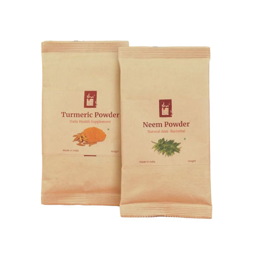 Набор молотых Нима и Куркумы (2 х 100 г), Neem &amp; Turmeric Powder Set, произв. Isha Life #1