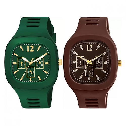 Набор дизайнерских мужских часов (2 шт), Designer Analog Watch for Mens Set of 2, произв. Acnos #1