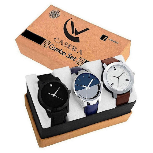 Набор мужских часов (3 шт), Stylist Analog Watch for Men Set of 3, произв. Casera #1