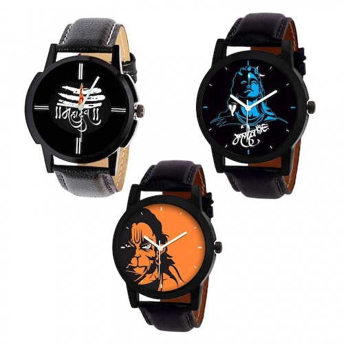 Набор мужских наручных часов (3 шт), Gk Multicolour Men&apos;s Wrist Watch Set of 3, произв. Shunya #1