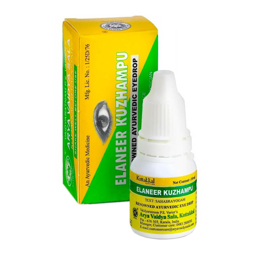 Иланир Кужампу: капли для глаз (10 мл), Elaneer Kuzhampu Eye Drops, произв. Kottakkal Ayurveda #1