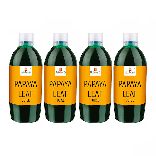Набор сока из листьев Папайи (4 x 500 мл), Papaya Leaf Juice Set, произв. Krishna&apos;s Herbal &amp; Ayurveda #1