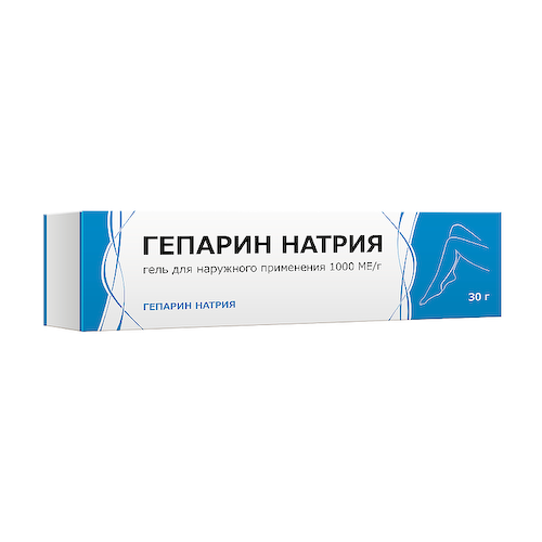 Гепарин натрия 1000 МЕ/г гель для наружного применения 30 г #1