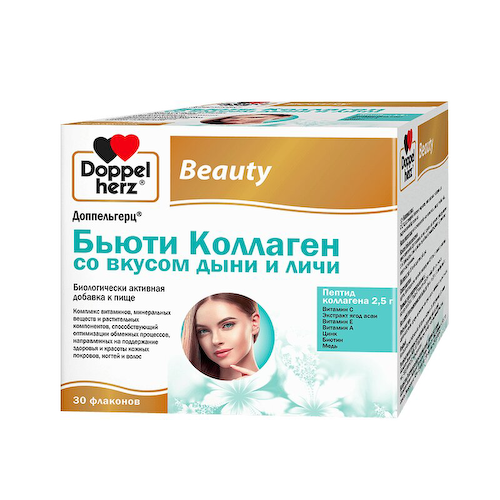 Доппельгерц Бьюти Коллаген жидкость для приема внутрь Дыня-Личи 25 мл 30 шт #1