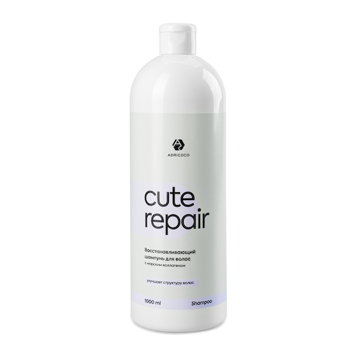 ADRICOCO Шампунь восстанавливающий для волос с морским коллагеном / ADRICOCO CUTE REPAIR 1000 мл #1