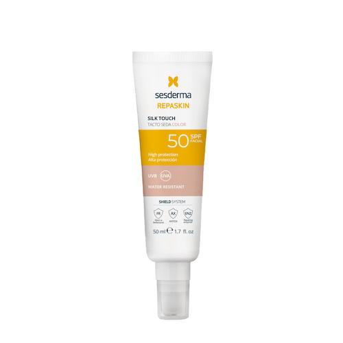 SESDERMA Средство солнцезащитное для лица с нежностью шелка с тонирующим эффектом SPF50 / REPASKIN SILK TOUCH COLOUR 50 мл #1