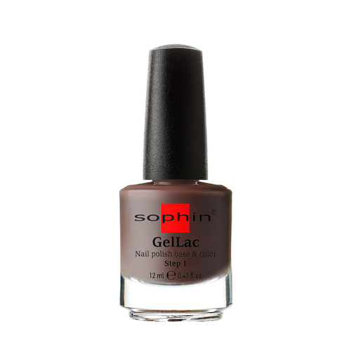 SOPHIN 0661 гель-лак для ногтей 2в1 база+цвет без использования UV/LED лампы, тёмно-коричневый с лиловым подтоном / Espresso 12 мл #1