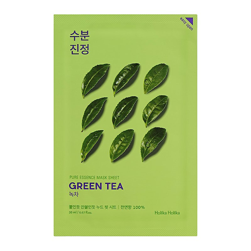 HOLIKA HOLIKA Маска тканевая противовоспалительная Пьюр Эссенс, зеленый чай / Pure Essence Mask Sheet Green Tea 20 мл #1