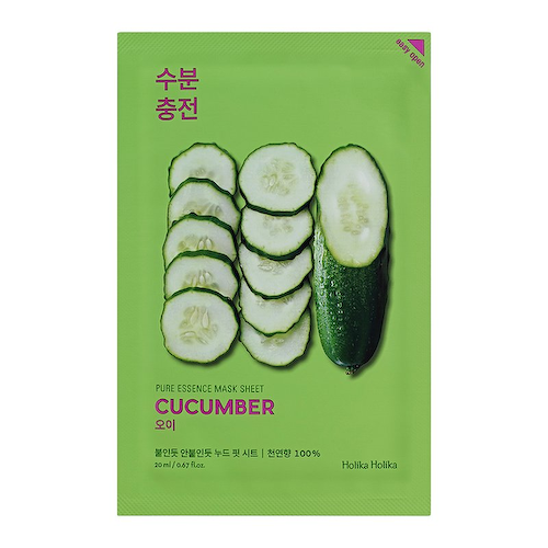 HOLIKA HOLIKA Маска тканевая успокаивающая Пьюр Эссенс, огурец / Pure Essence Mask Sheet Cucumber 20 мл #1