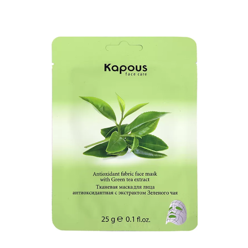 KAPOUS Маска тканевая для лица, антиоксидантная с экстрактом зеленого чая 25 г #1
