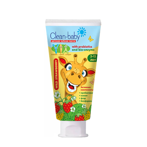 CLEAN-BABY Паста зубная детская со фтором от 3 до 12 лет со вкусом лесной земляники / Clean-baby Wild Strawberry 50 мл #1