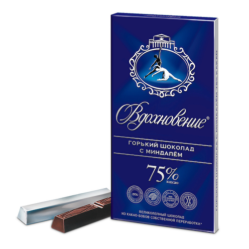 Шоколад Вдохновение Элитный с миндалем 75% какао, 100 гр. #1