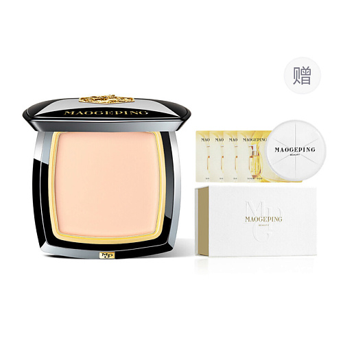 MAOGEPING Тональное средство Compact Foundation + Пробники + Спонж #1