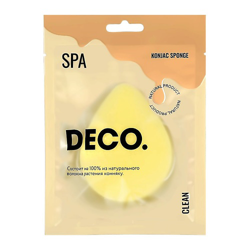 DECO. Спонж из конняку каплевидный yellow #1