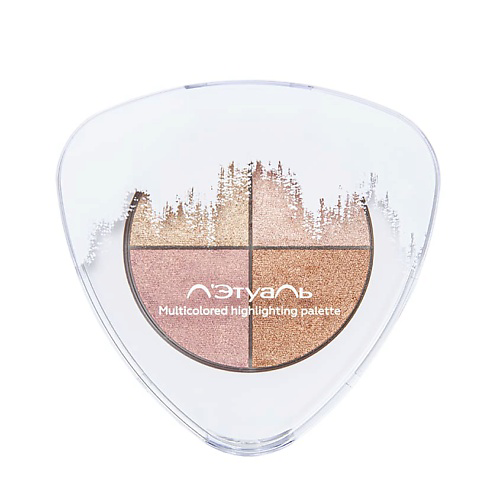 ЛЭТУАЛЬ Палетка хайлайтеров Multicolored highlighting palette, 4 цвета #1