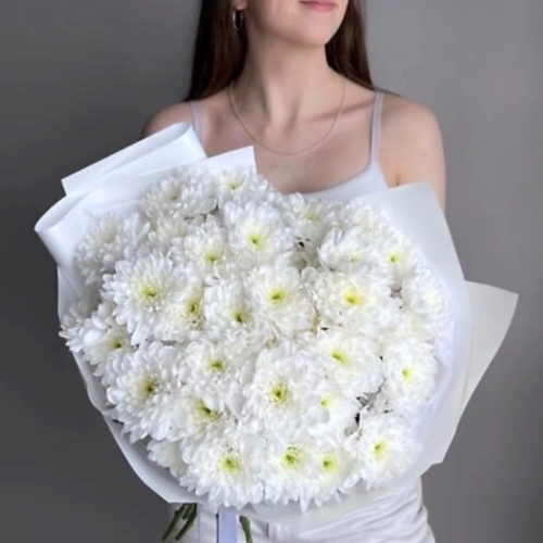FLORY.ME Букет Из 7 кустовых белых хризантем #1