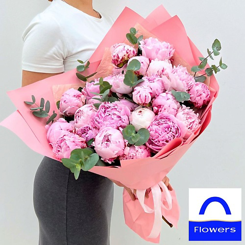 ЛЭТУАЛЬ FLOWERS Букет из 25 ароматных пионов с эвкалиптом #1