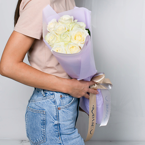 ЛЭТУАЛЬ FLOWERS Букет из белоснежных роз 9 шт. (40 см) #1