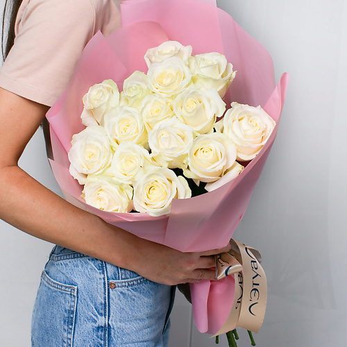 ЛЭТУАЛЬ FLOWERS Букет из белоснежных роз 15 шт. (40 см) #1