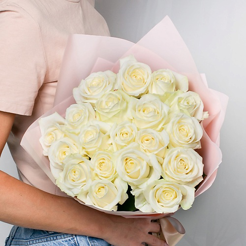 ЛЭТУАЛЬ FLOWERS Букет из белоснежных роз 19 шт. (40 см) #1