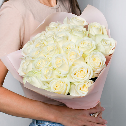 ЛЭТУАЛЬ FLOWERS Букет из белоснежных роз 21 шт.(40 см) #1