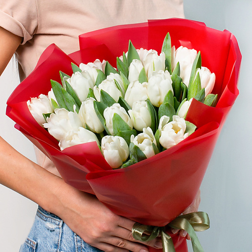 ЛЭТУАЛЬ FLOWERS Букет из белых тюльпанов 25 шт. #1