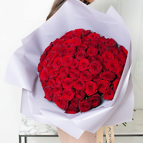 ЛЭТУАЛЬ FLOWERS Букет из бордовых роз 101 шт. (40 см) #1