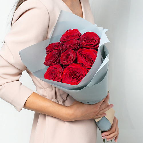 ЛЭТУАЛЬ FLOWERS Букет из бордовых роз 9 шт. #1